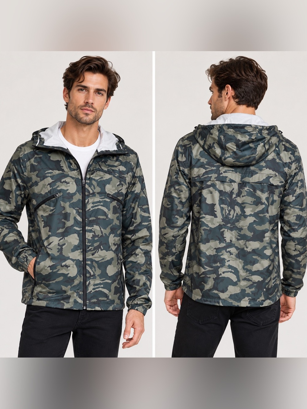Tech By OurCaste Saul Trainer Camo Waterproof S Windbreaker Jacket Coat $140msrp
